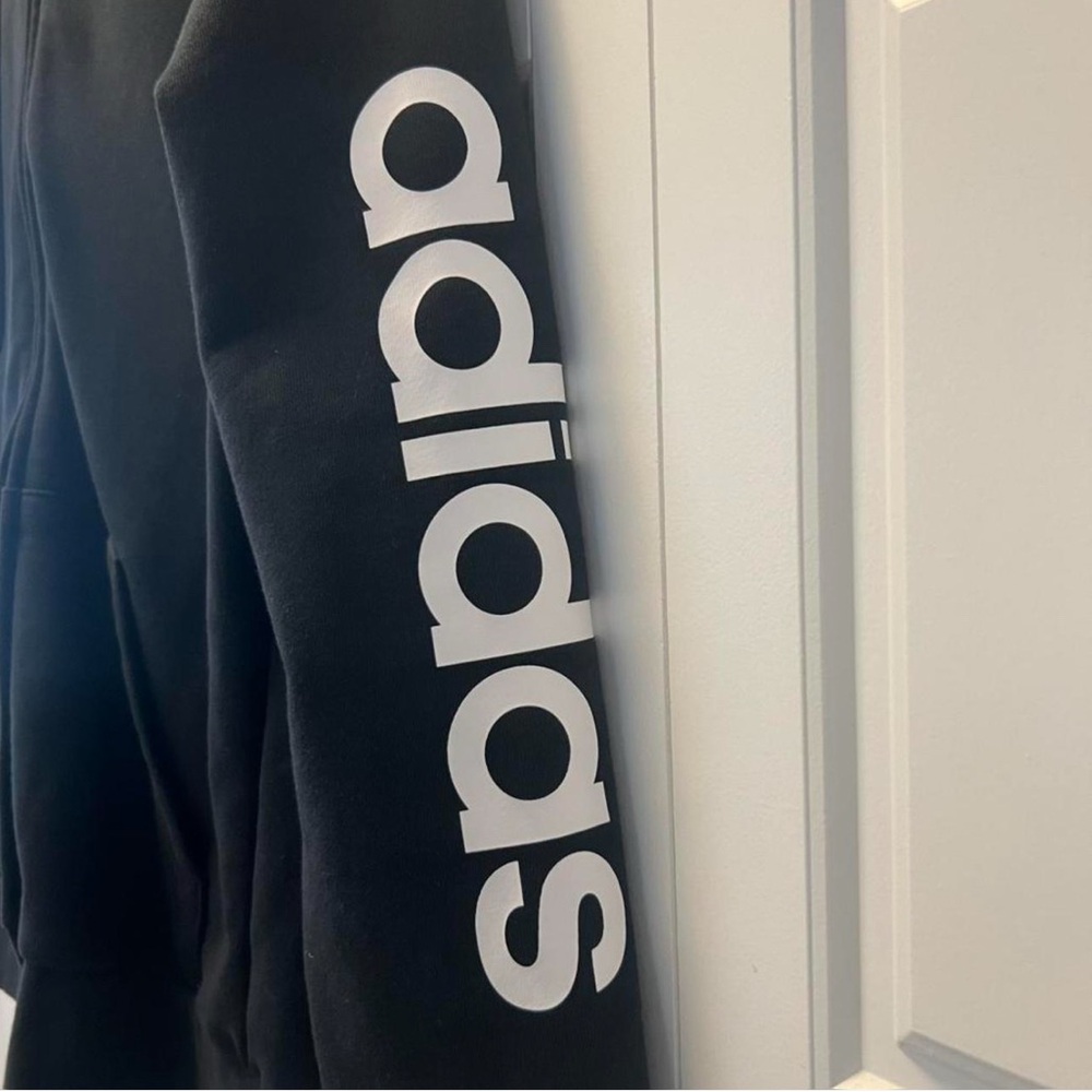 Adidas Women’s Full Zip Hoodie | Black Logo Sleeve |‎ Size Medium - Picture 4 of 6